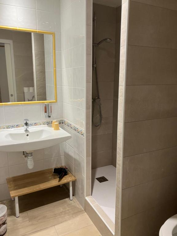 Koupelna v ubytování Hotel Le Golfe