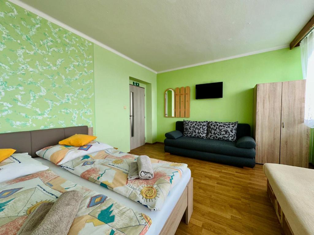 Postel nebo postele na pokoji v ubytování Privat Horec