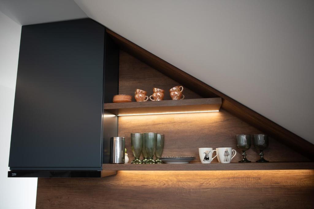 Kuchyň nebo kuchyňský kout v ubytování Apartman Elephant