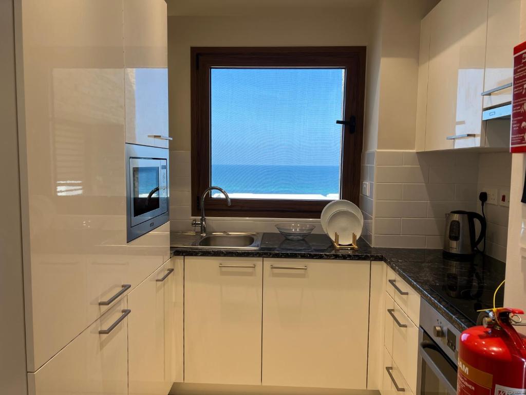 Kuchyň nebo kuchyňský kout v ubytování Sifahbeachfront Apartment