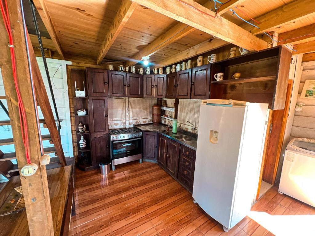 Kuchyň nebo kuchyňský kout v ubytování Cabanas rústica