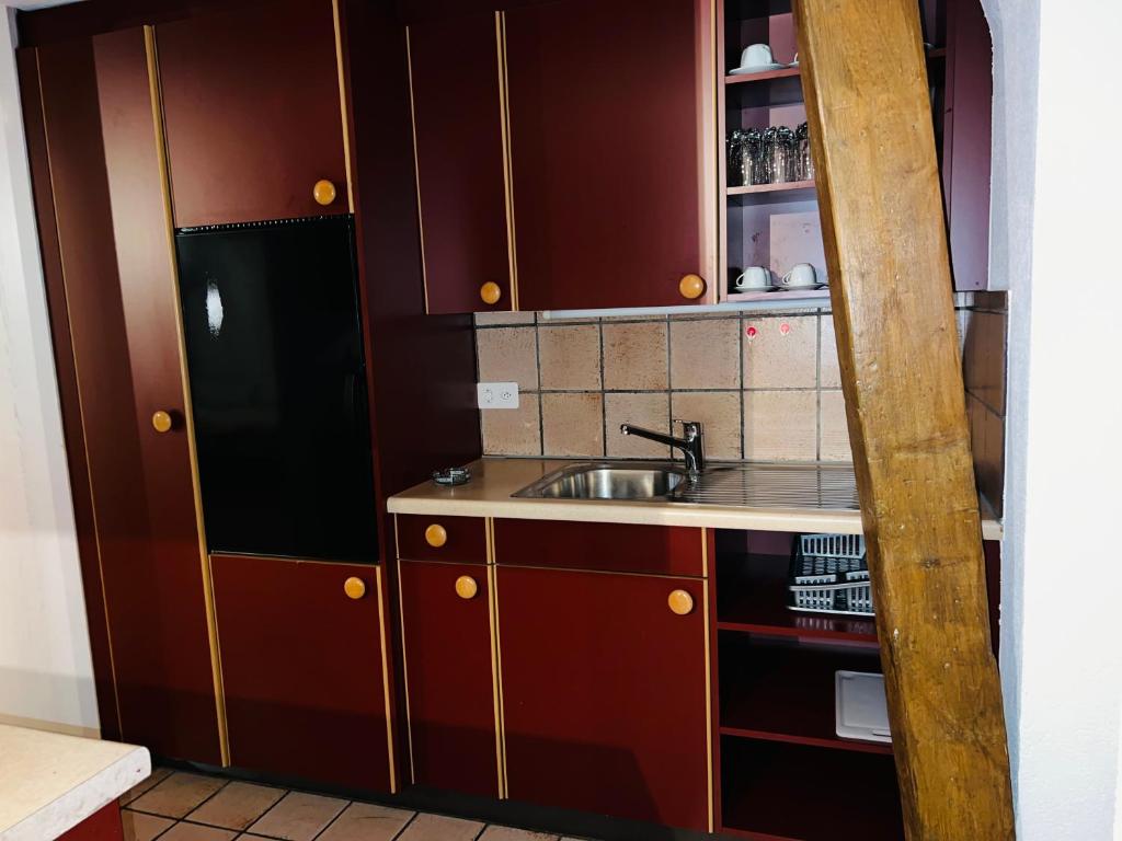 Kuchyň nebo kuchyňský kout v ubytování Haus Simplon
