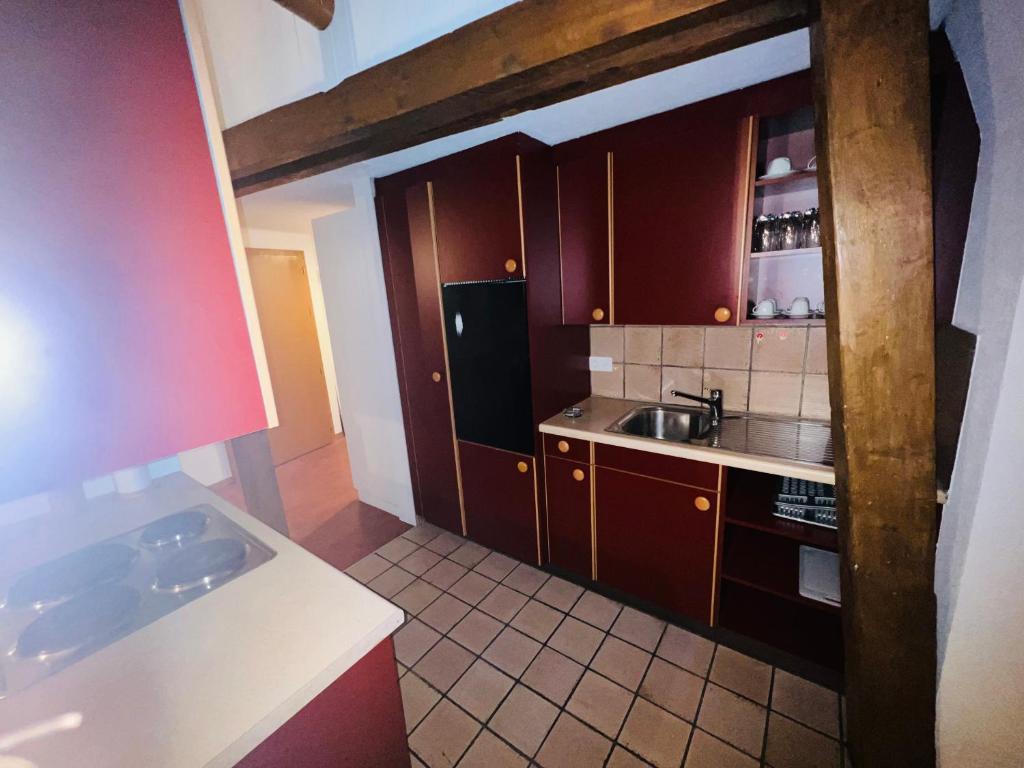 Kuchyň nebo kuchyňský kout v ubytování Haus Simplon