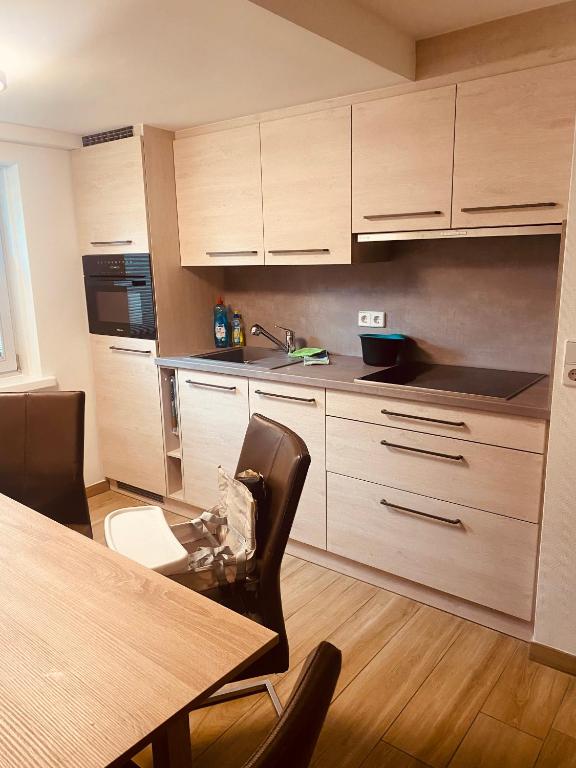 Kuchyň nebo kuchyňský kout v ubytování Ferienhaus Lichtblick