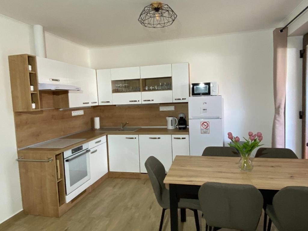 Kuchyň nebo kuchyňský kout v ubytování Apartmán Nezábudka