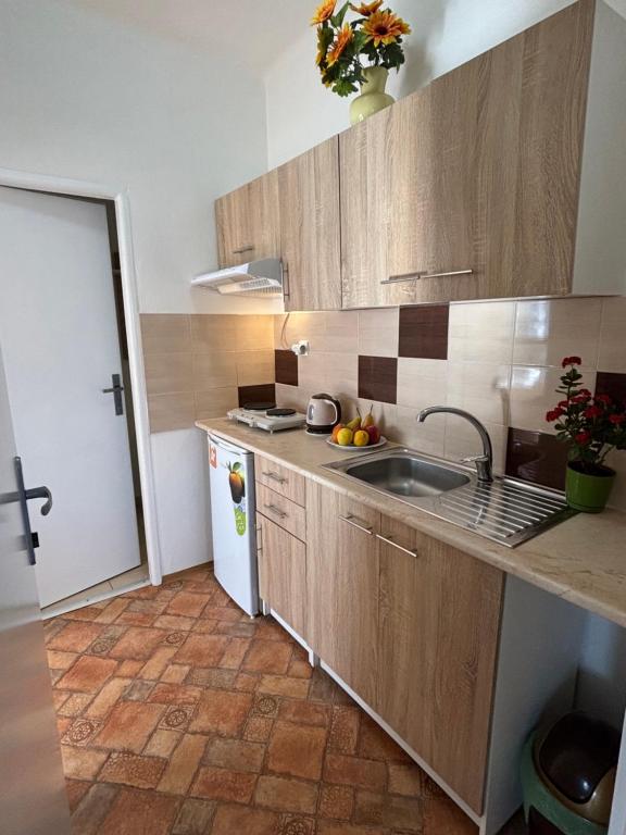 Kuchyň nebo kuchyňský kout v ubytování Apartmanovy dom Grand