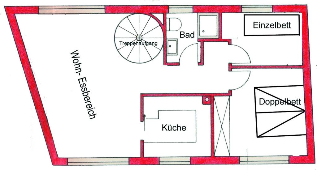 Grundriss der Unterkunft Ferienwohnung Aspisheim