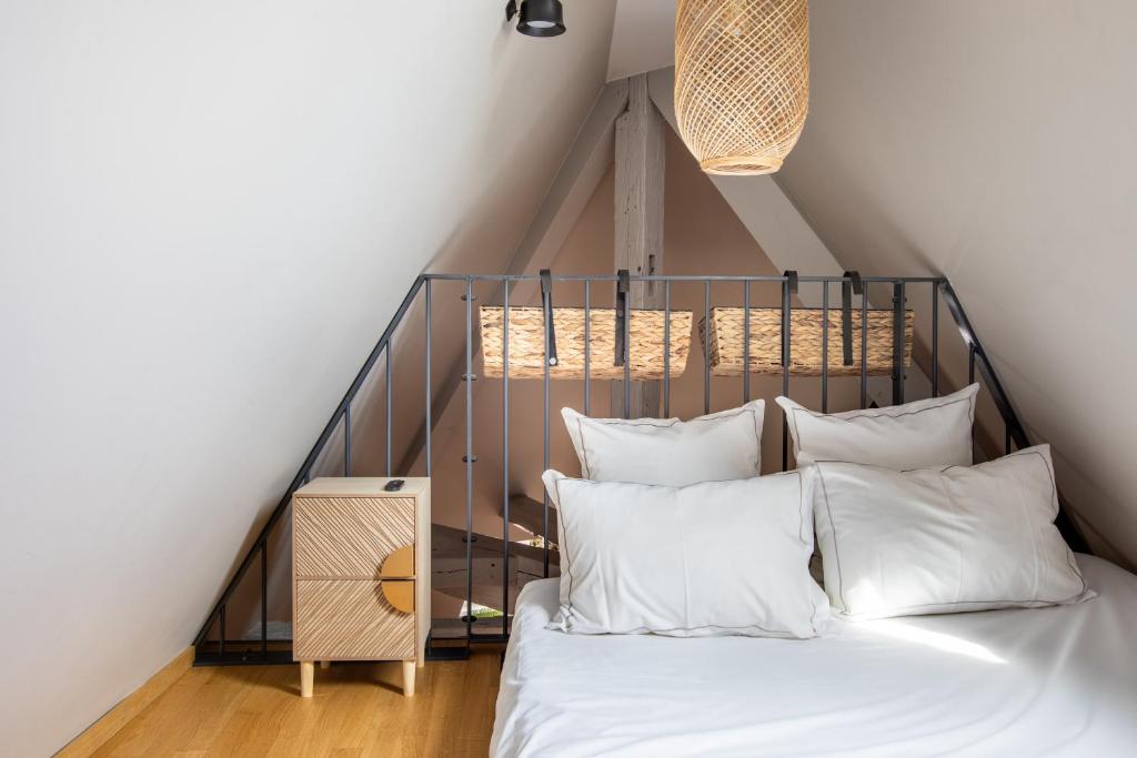 Posteľ alebo postele v izbe v ubytovaní Duplex atypique au cœur de Mulhouse
