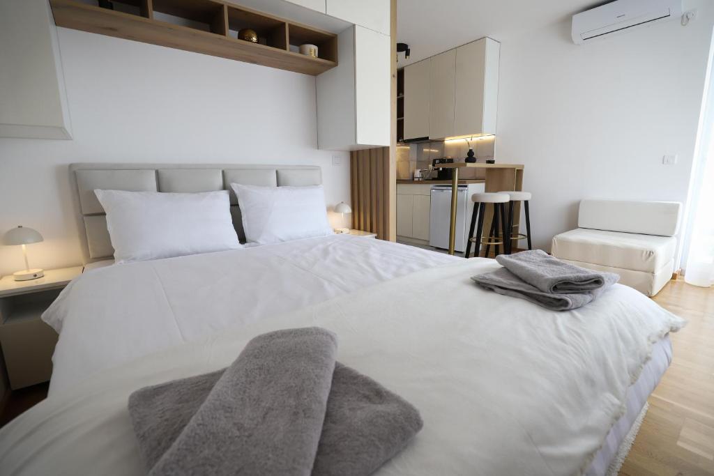 Postel nebo postele na pokoji v ubytování Apartman Aleksandra Vrnjacka Banja