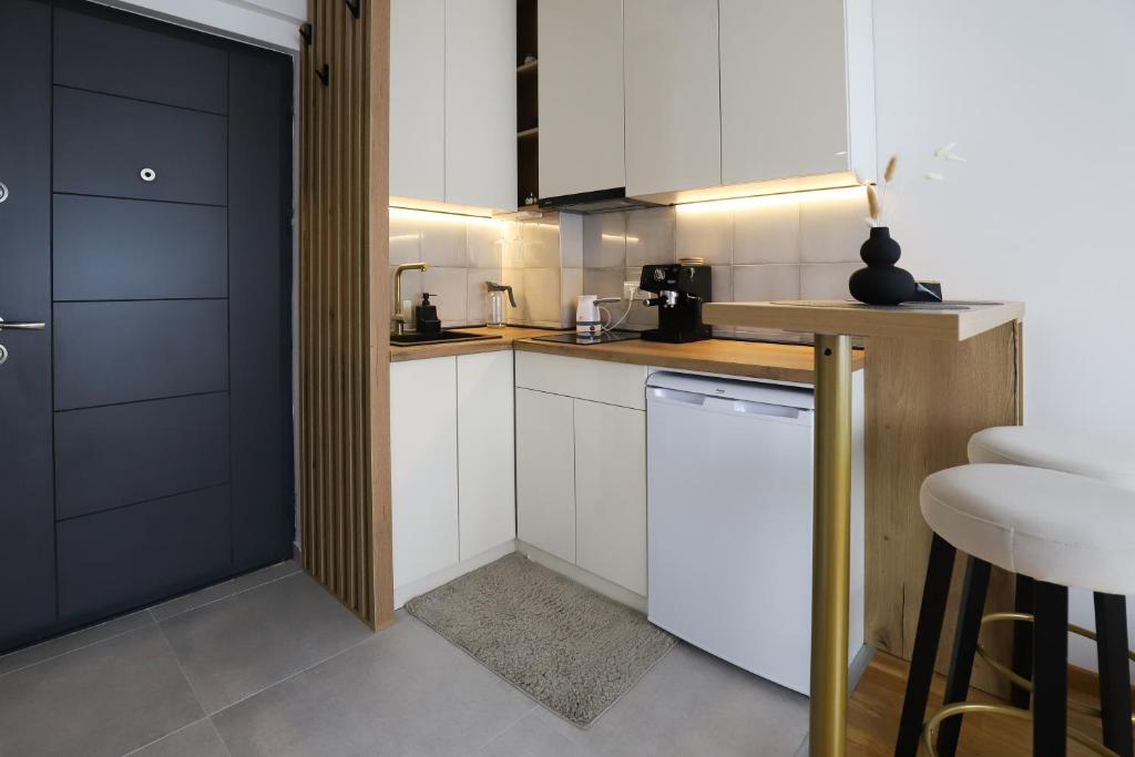 Kuchyň nebo kuchyňský kout v ubytování Apartman Aleksandra Vrnjacka Banja