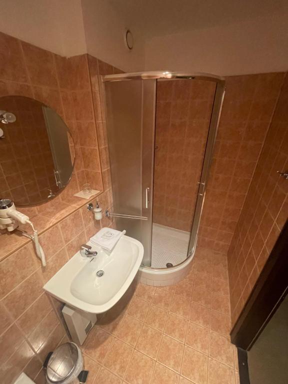 Koupelna v ubytování Hotel Bravo