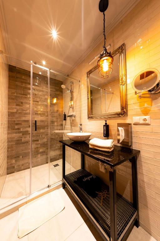 Koupelna v ubytování "Das Schlafzimmer" Erlebnis & Boutiquehotel - ehemals Hacienda Mexicana