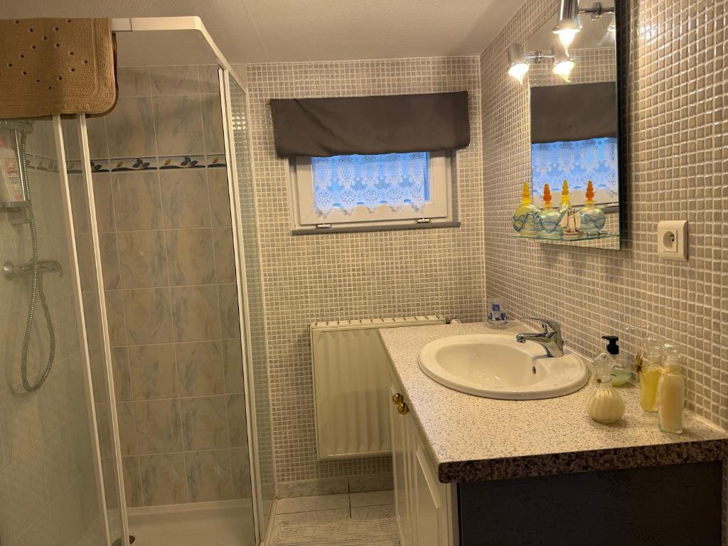 Koupelna v ubytování Chambre privée