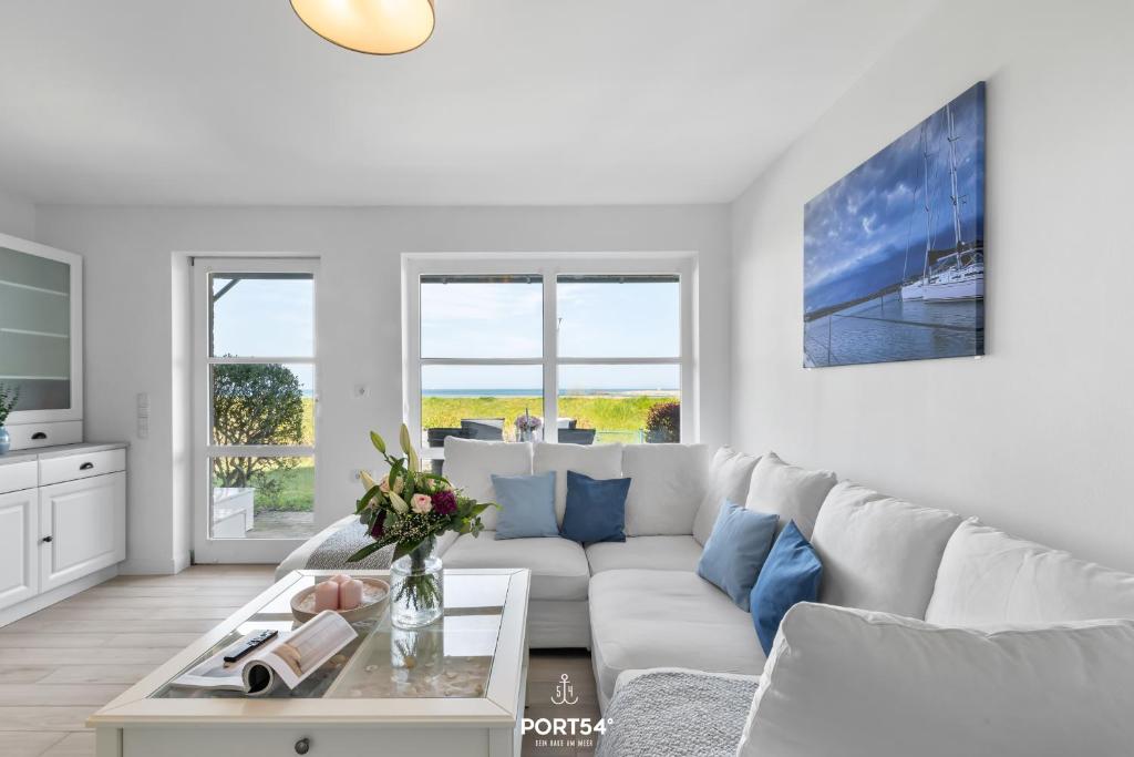 Posezení v ubytování Ferienwohnung Strandblick Stein
