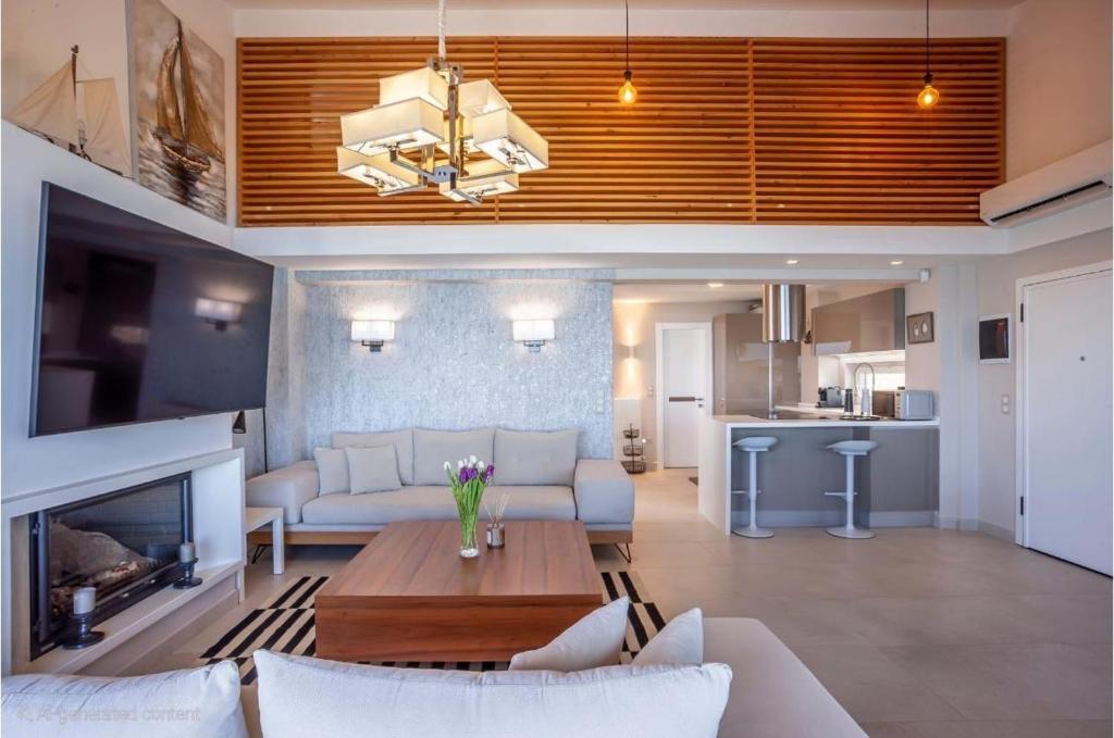 Kuchyňa alebo kuchynka v ubytovaní Seafront luxury Villa Almyra, Chalkidiki