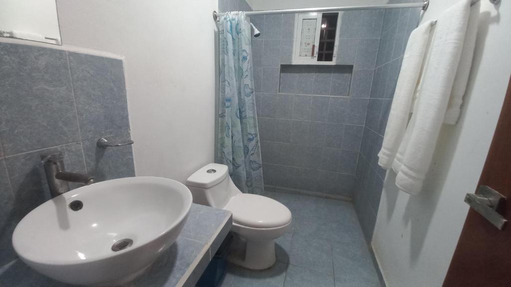 Koupelna v ubytování Casa 3 flamencos - estudio y apartamento