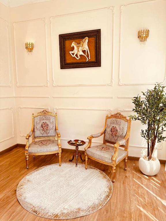 Posezení v ubytování La Palaise du Caire