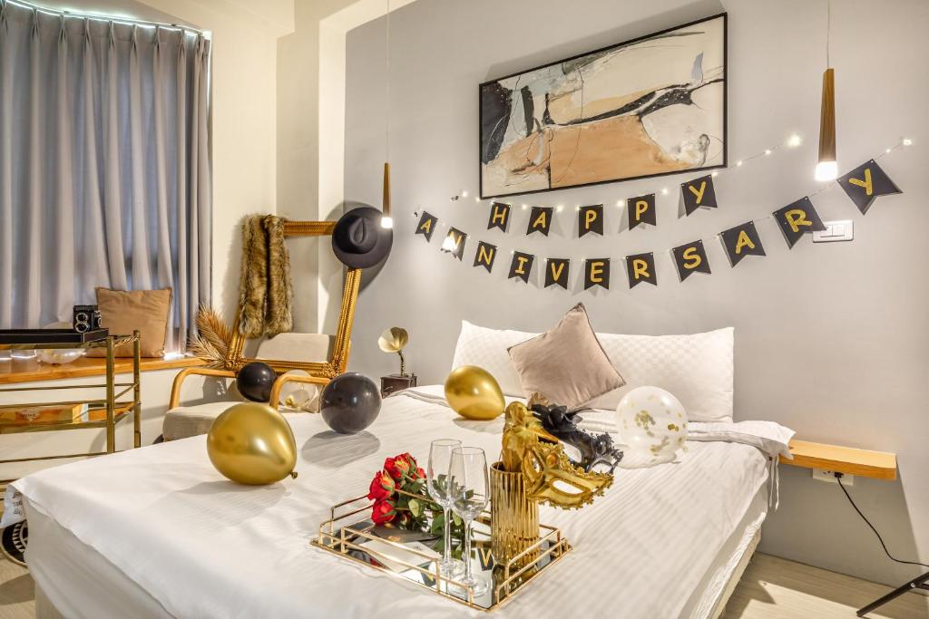 Postel nebo postele na pokoji v ubytování Taitung Feng Lin Resort Hotel