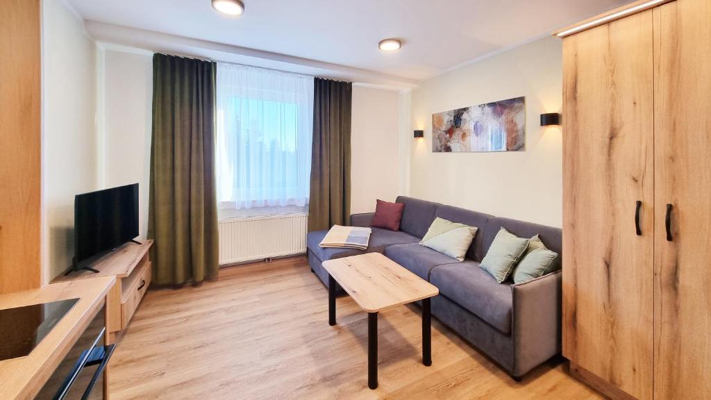 TV a/nebo společenská místnost v ubytování Hotel Erlebnis Wald