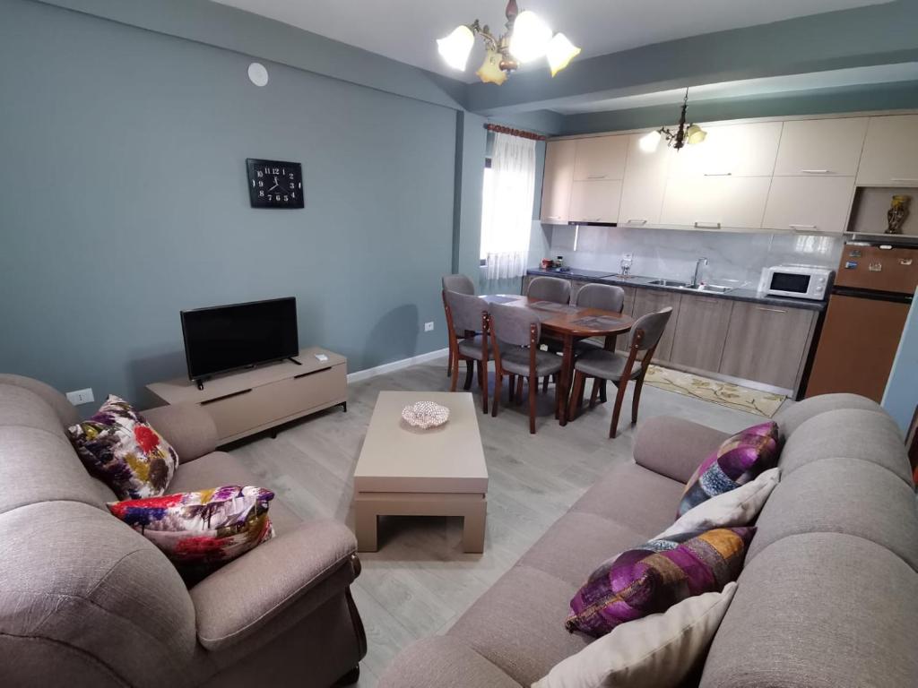 Kuchyň nebo kuchyňský kout v ubytování Leatis Apartment
