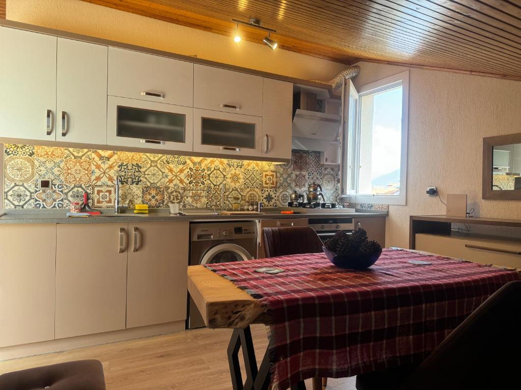 Kuchyň nebo kuchyňský kout v ubytování 1 bedroom close to bus station and MALL 200 mb wifi