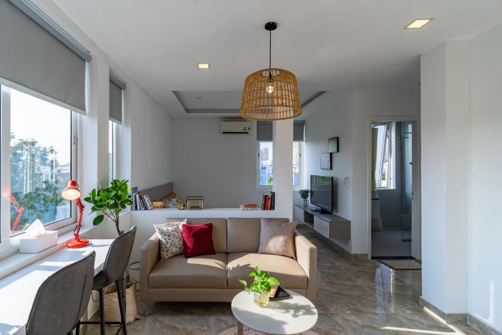 Posezení v ubytování Thao Dien Coliving 2