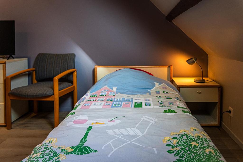 Postel nebo postele na pokoji v ubytování Chambres d'Eole - B&B -TOURNAI