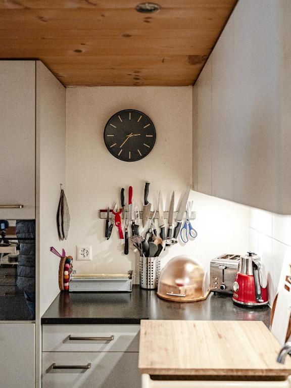 Kuchyň nebo kuchyňský kout v ubytování Mys Chalet