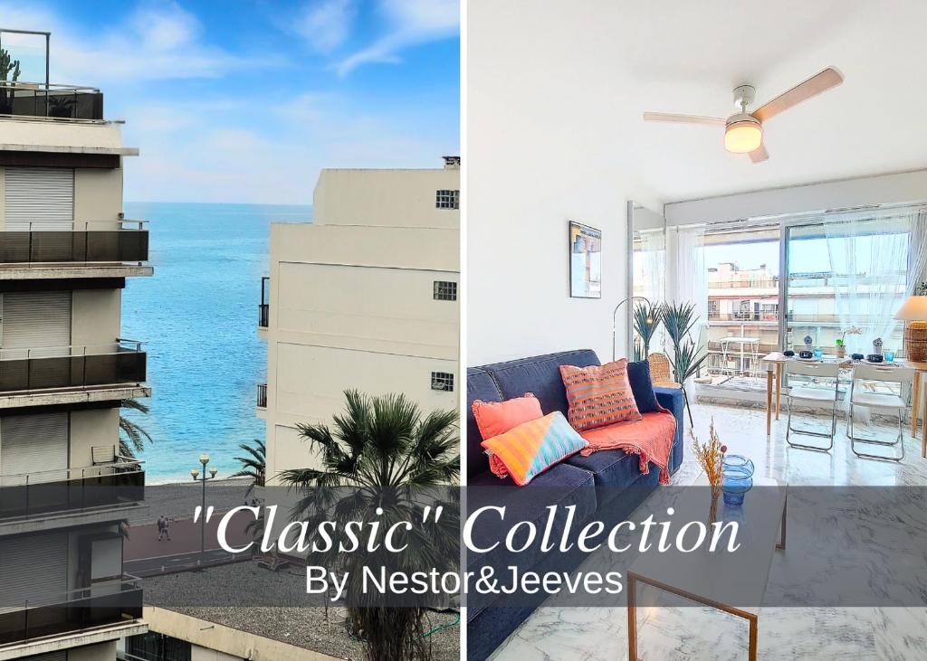 un salon avec vue sur l'océan dans l'établissement Nestor&Jeeves - LIFESTYLE - Terrace - Modern, à Nice