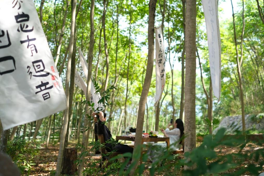 Jardín al aire libre en 张家界大峡谷迴音森林乡村民宿