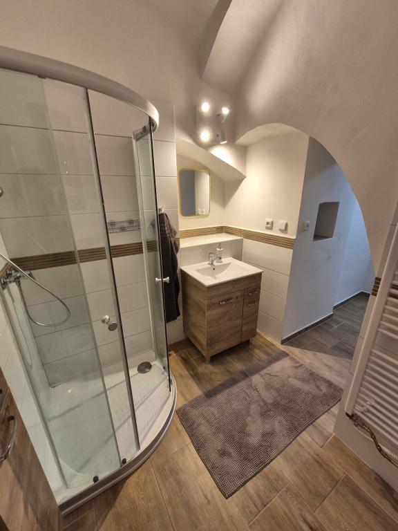 Koupelna v ubytování Apartmá Na palírně