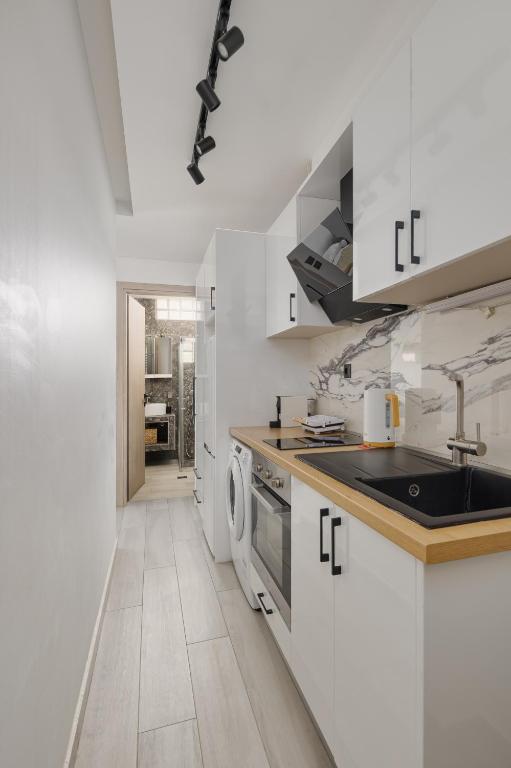 Kuchyňa alebo kuchynka v ubytovaní MELIGEO Suites Center of IOANNINA