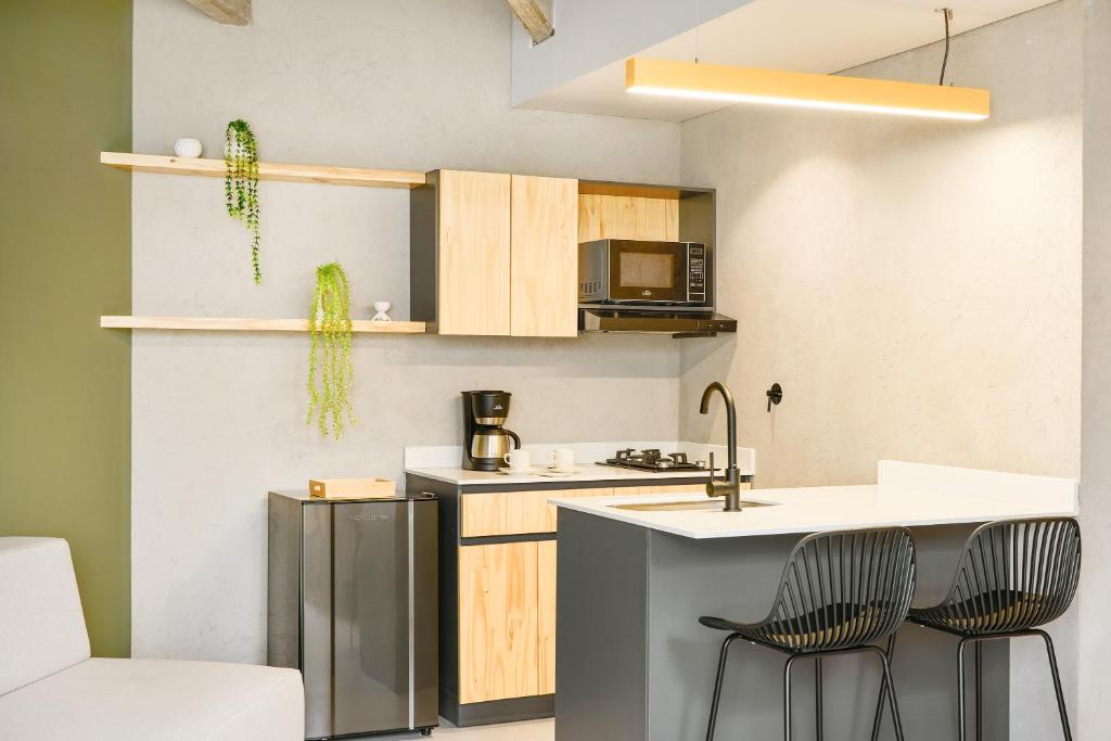 Kuchyň nebo kuchyňský kout v ubytování Firenze Lofts