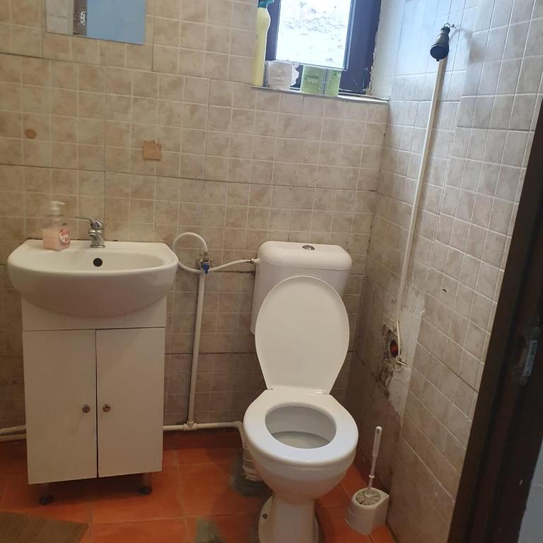 Koupelna v ubytování Cazare - Accommodation