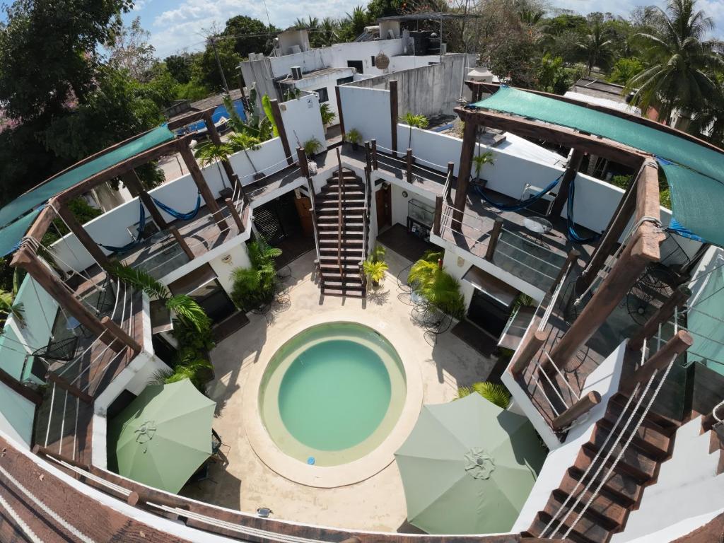 Bazén v ubytování Ade Hotel Bacalar nebo v jeho okolí