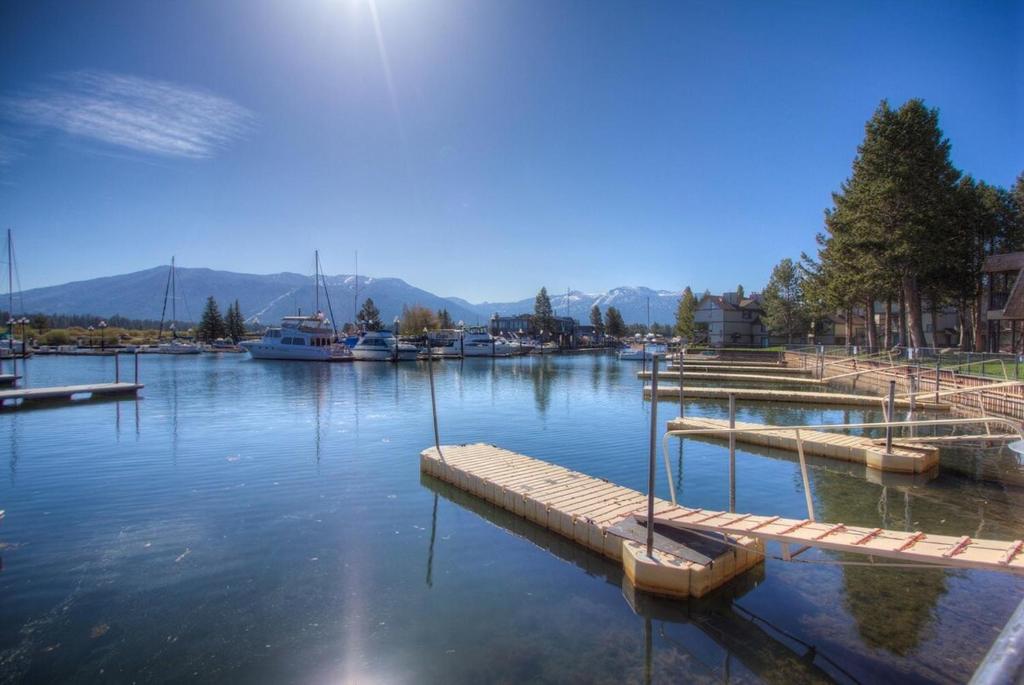 a marina with a dock and boats in the water at TKC0604 - Betty Ann's Place condo in South Lake Tahoe