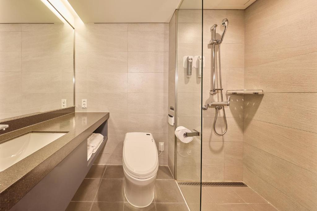 Koupelna v ubytování Hotel Thomas Myeongdong