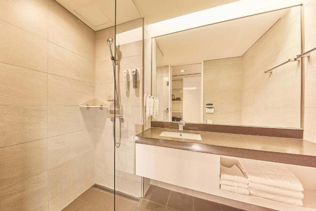 Koupelna v ubytování Hotel Thomas Myeongdong