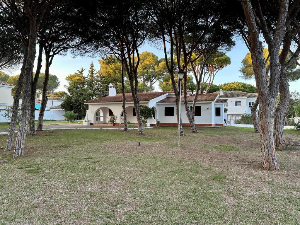 a house with a group of trees in the yard at Pinos Verdes in Chiclana de la Frontera