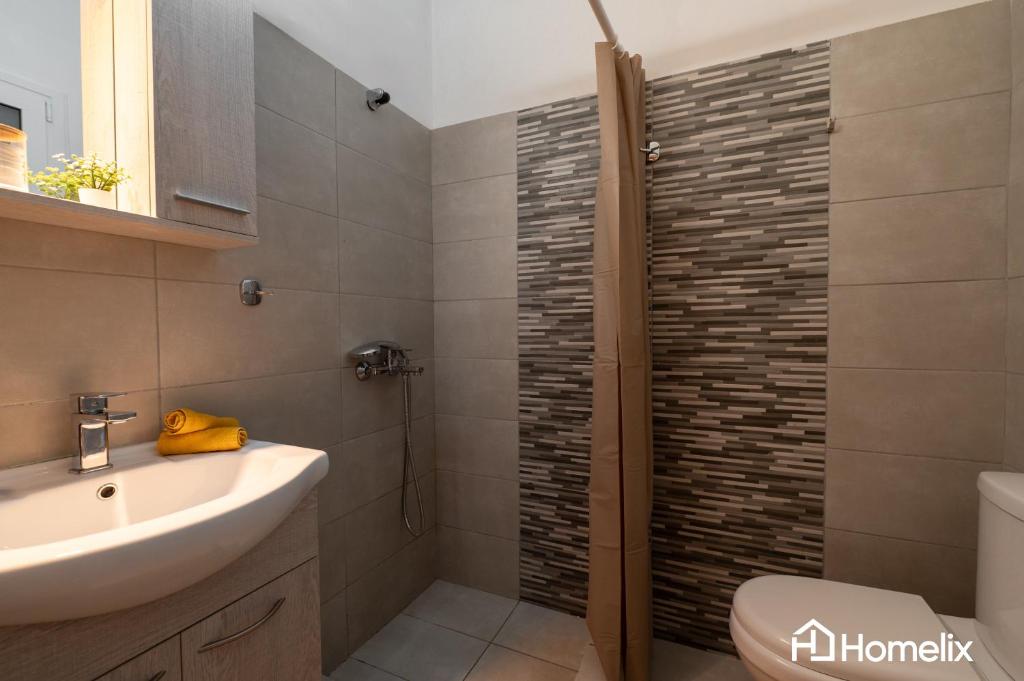 Koupelna v ubytování 30m² Cosy studio with panoramic sea view