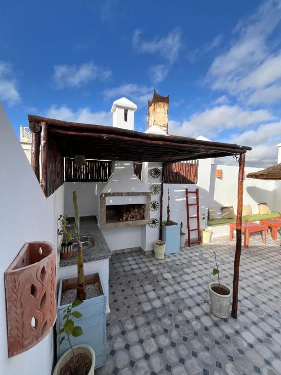 Balkón nebo terasa v ubytování hostel riad maqam
