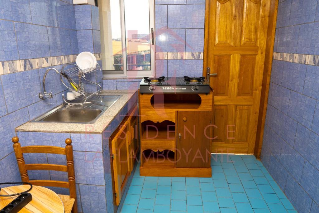 Kuchyň nebo kuchyňský kout v ubytování Residence La Flamboyante