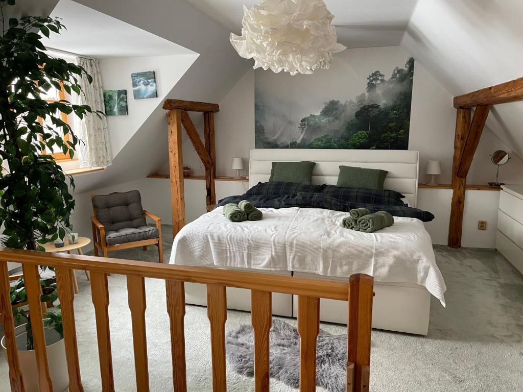 Postel nebo postele na pokoji v ubytování JESTED21 Apartmány