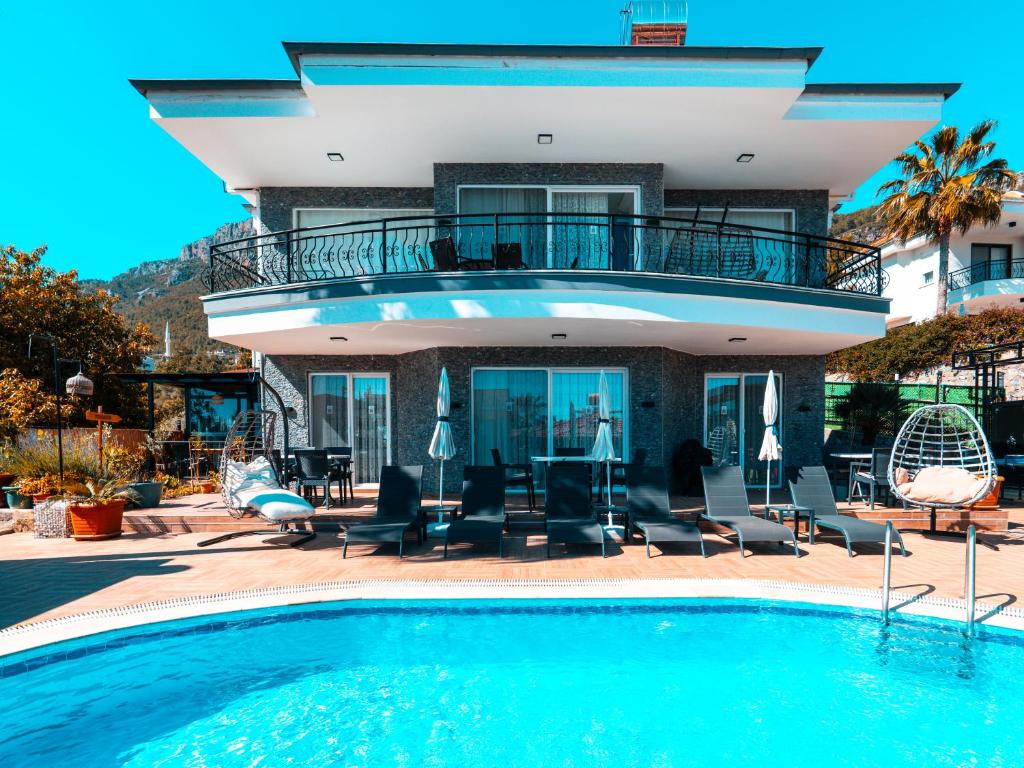 Bazén v ubytování alanya polat holiday village nebo v jeho okolí