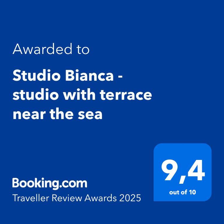 Certifikát, ocenenie alebo iný dokument vystavený v ubytovaní Studio Bianca - studio with terrace near the sea