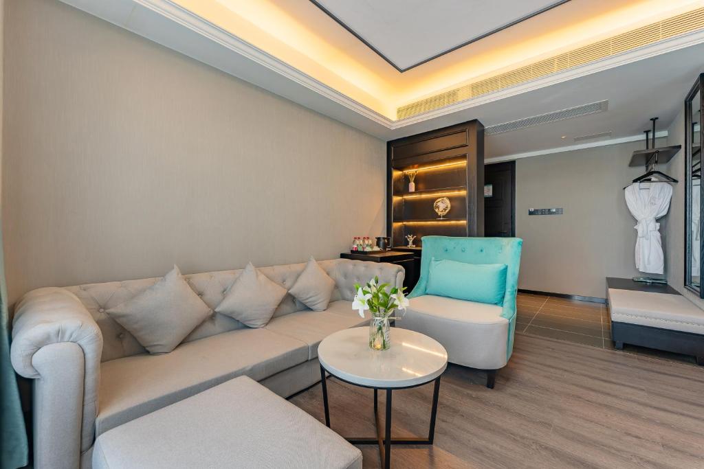 Posezení v ubytování XANA Hotel Qionghai Municipal Government High-speed Railway Station