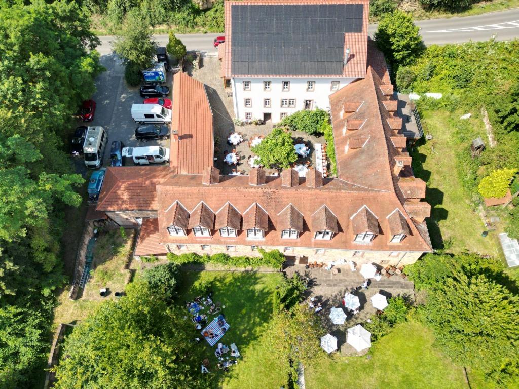 Letecký snímek ubytování Felsenmühle Neuleiningen