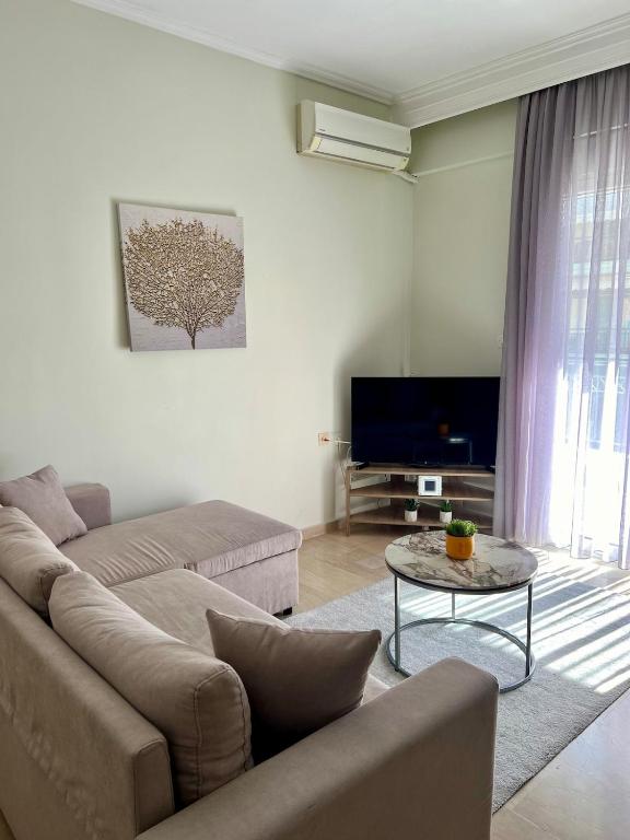 TV a/nebo společenská místnost v ubytování Sunny apartment