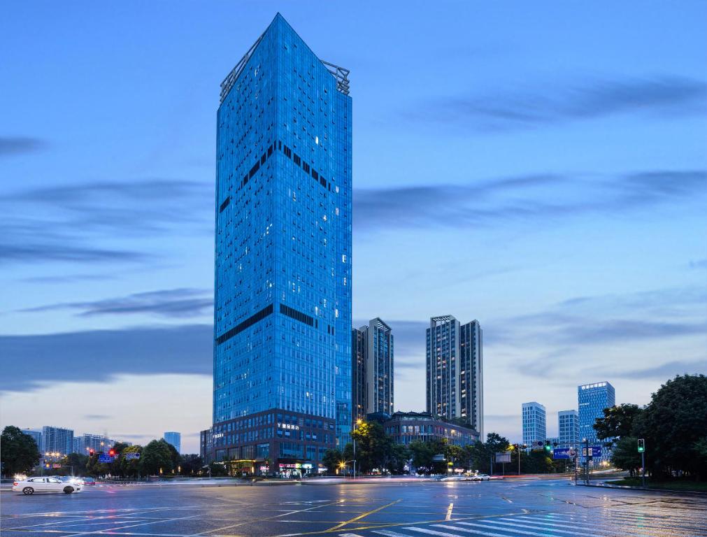 Nespecifikovaný výhled na destinaci Čcheng-tu nebo výhled na město při pohledu z hotelu