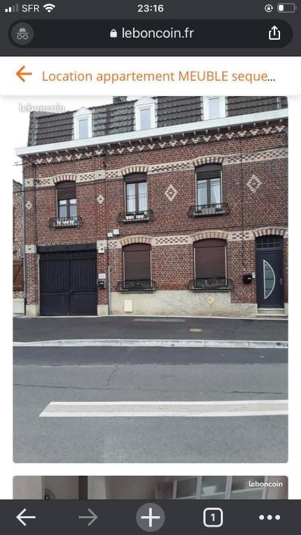 une capture d'écran d'un bâtiment avec une capture d'écran du module de l'accord d'expulsion dans l'établissement appartement de madame de souter, à Sequedin